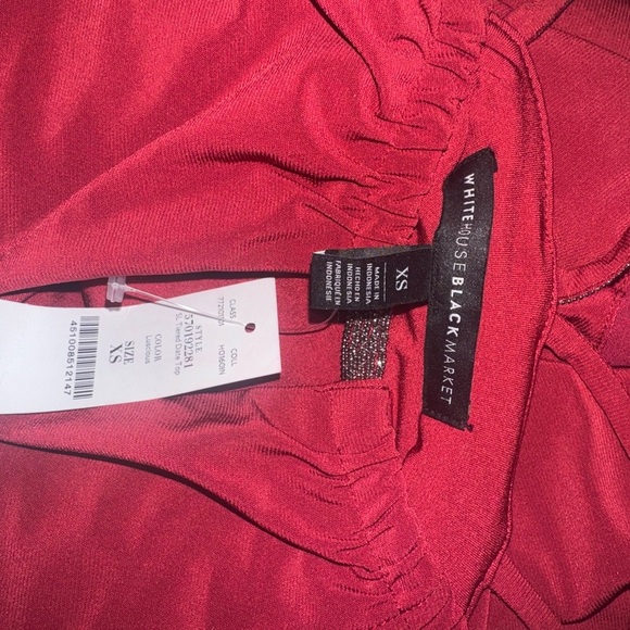 White House Black Market Red Layered Blouse - Picture 2 of 6